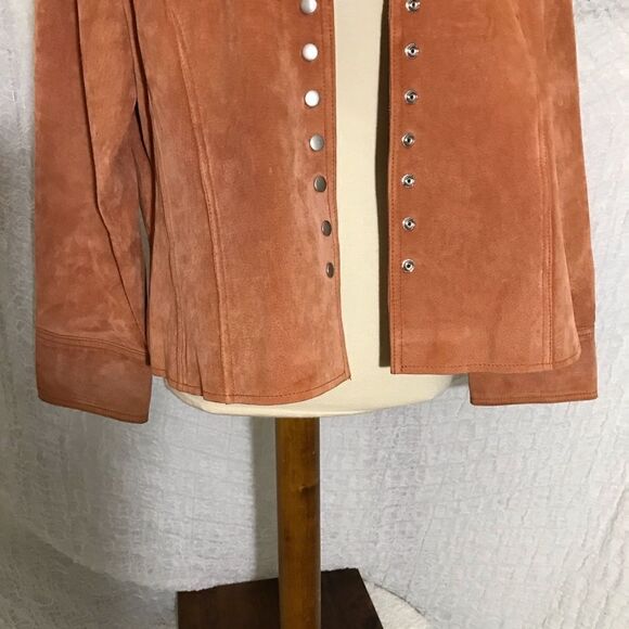 Coldwater Creek Y2K Vtg Suede Orange Jacket Size PXL - Picture 11 of 12